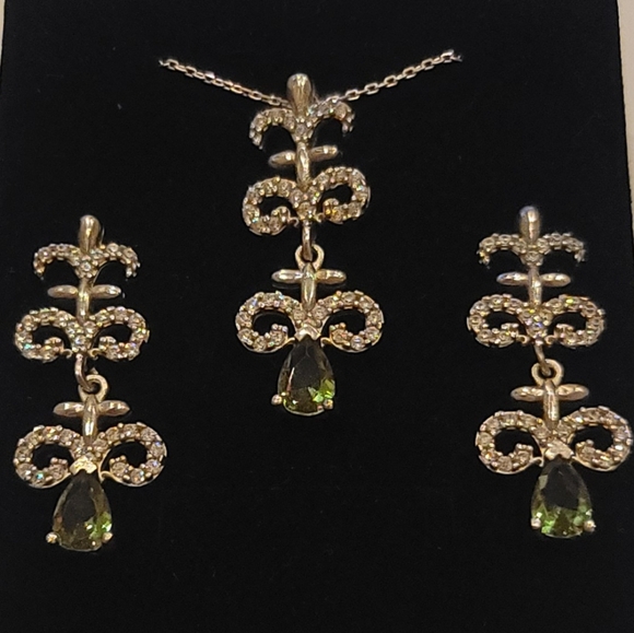 925 Sterling Silver Turkish Zultanite Wedding Jewelry Set for Women,NEW,PearCut - Picture 2 of 12